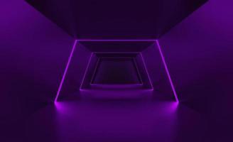 3d renderização de fundo abstrato de luz neon roxa brilhante, sci-fi, conceito de tecnologia, exibição de produtos, showroom, ilustração, papel de parede
