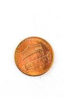 Moeda de 1 centavo de cobre em deus confiamos foto