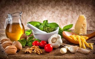 ingredientes para o pesto foto