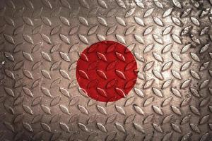 estatística de textura de metal de bandeira do japão foto