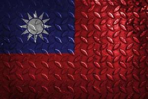 estatística de textura de metal de bandeira de taiwan foto