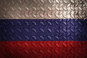 estatística de textura de metal de bandeira da rússia foto