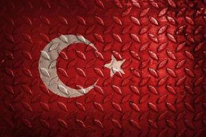 estatística de textura de metal de bandeira da turquia foto