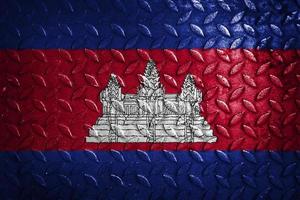 estatística de textura de metal de bandeira do camboja foto