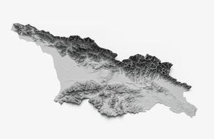 mapa da geórgia e bandeira 3d mapa topográfico 3d ilustração foto