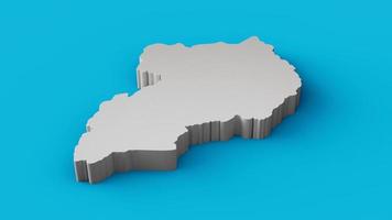 uganda mapa 3d geografia cartografia e topologia mar superfície azul ilustração 3d foto