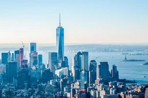 vista aérea da cidade de nova york manhattan midtown panorama com skyscr