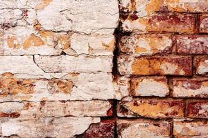 textura, tijolo, parede, pode ser usado como pano de fundo. textura de tijolo com arranhões e rachaduras foto