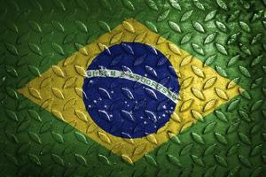 estatística de textura de metal da bandeira do brasil foto