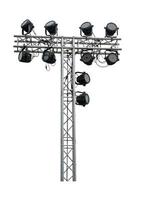 luzes do estádio ou holofotes de palco isolados no fundo branco foto