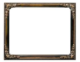 antigo porta-retrato marrom dourado isolado no fundo branco, traçado de recorte foto