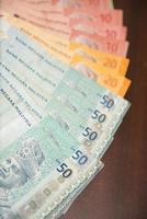 close-up notas de dinheiro da malásia foto