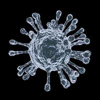 coronavirus covid-19 com fundo preto e traçado de recorte incluído, coronavirus 2019-ncov novo conceito de coronavírus responsável pelo surto de sars-cov-2. vírus de microscópio close-up. renderização 3D. foto