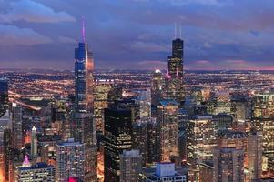 vista aérea do panorama do horizonte de chicago foto