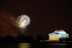 celebração de fogos de artifício flor de cerejeira, Washington DC foto