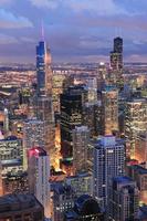 vista aérea do panorama do horizonte de chicago foto