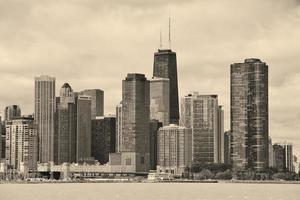 horizonte urbano da cidade de chicago foto