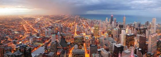 panorama aéreo do centro de chicago foto