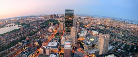 vista do pôr do sol de boston foto