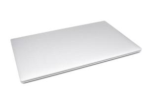 notebook branco ou laptop isolado no fundo branco foto