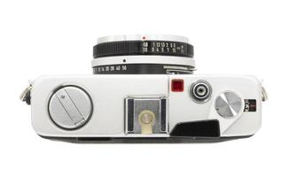 câmera de filme vintage isolada no fundo branco foto