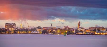 área do centro histórico de charleston, paisagem urbana de carolina do sul nos eua foto