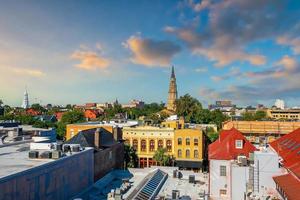 área do centro histórico de charleston, paisagem urbana de carolina do sul nos eua foto