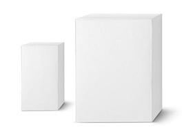 embalagem em branco caixa de papelão branca isolada no fundo branco pronta para design de embalagem foto