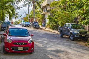 playa del carmen quintana roo méxico 2021 estrada de rua típica e paisagem urbana de playa del carmen méxico. foto