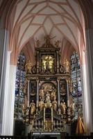 mondsee, áustria, 2017 vista interior da igreja colegiada de st michael em mondsee foto