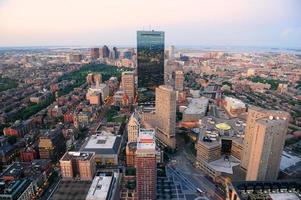 vista do pôr do sol de boston foto