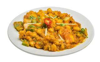 Channa Masala em branco foto