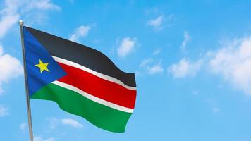 bandeira do Sudão do Sul no poste foto