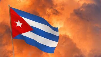 bandeira de cuba no poste foto