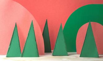 decoração de natal de arte de corte de papel. diy árvores de natal de papel foto