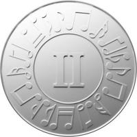 medalha de música de prata com clave de sol para o segundo lugar isolado no fundo branco, ilustração 3d foto