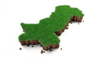 grama detalhada do mapa do Paquistão e ilustração 3d da textura do solo foto