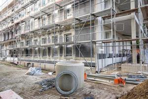 construção do canteiro de obras foto