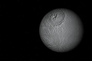 tethys, a lua de saturno - sistema solar foto