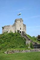 Cardiff, País de Gales - 29 de abril de 2007 - Norman Shell Keep of the Cardiff Castle foto