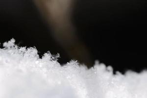 cristais de neve delicados no inverno foto