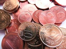 moedas de dinheiro - euro e cent foto