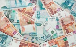 rublos. notas russas, dinheiro, plano de fundo foto
