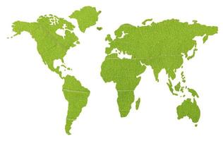 mapa global verde isolado no fundo branco foto