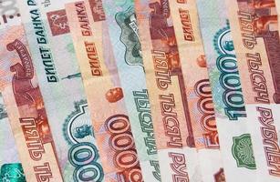 dinheiro notas russas dignidade cinco mil e mil rublos foto