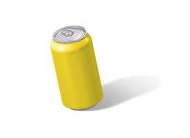 maquete de lata metálica isolada no fundo branco foto