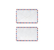 envelopes de correio em fundo branco foto