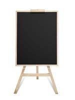 quadro-negro de menu em pé isolado com traçado de recorte incluído foto