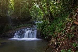 cachoeira, a água natural com montanha na tailândia foto