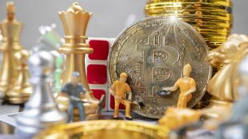mineração de bitcoin, foco em moedas. foto